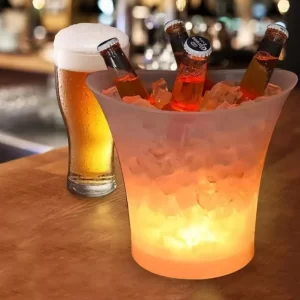 ❄️ Cubeta Hielera con Luz LED y Parlante Bluetooth